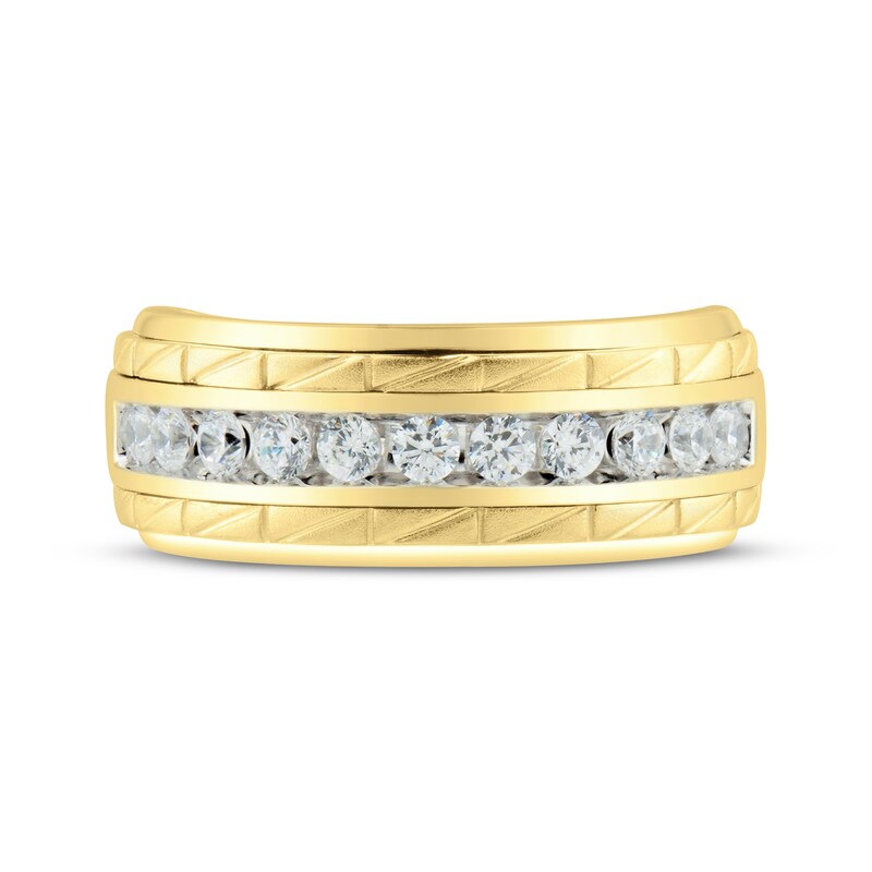Men's Diamond Wedding Band 3/4 ct tw Round-cut 10K Yellow Gold