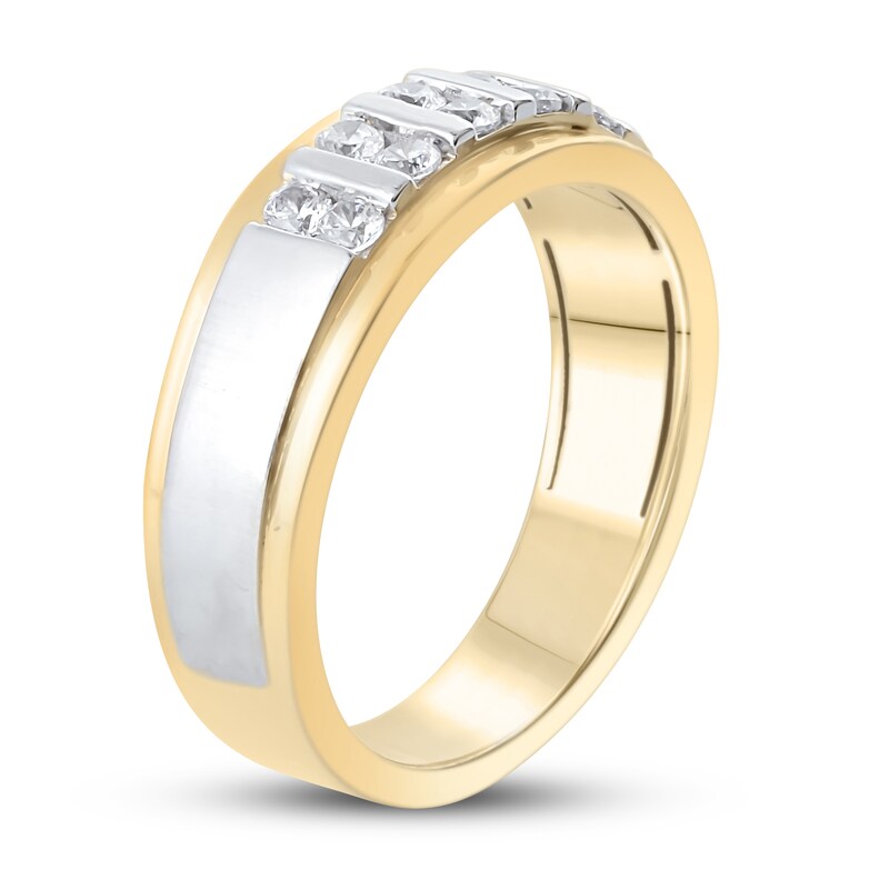 Men's Diamond Wedding Band 1/2 ct tw Round-cut 10K Two-Tone Gold
