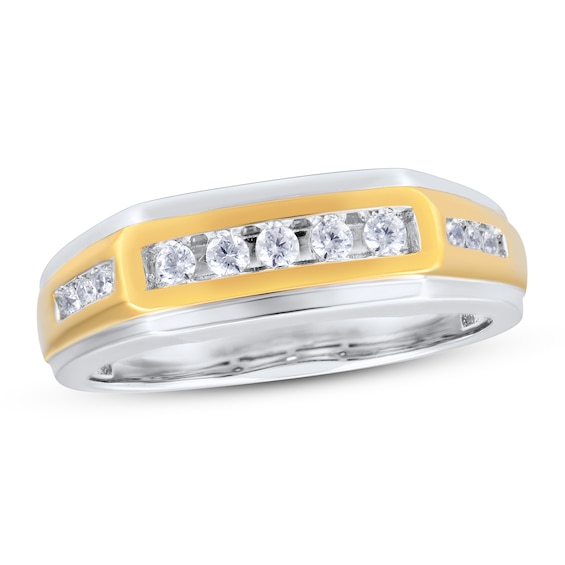 Men's Diamond Two-Tone Ring in 10K Gold (1 Ct. t.w.) - Two-Tone