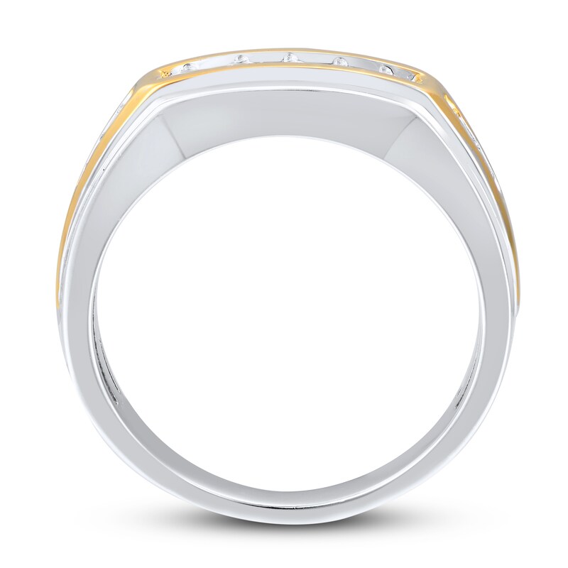 Men's Diamond Ring 1/4 ct tw Round-cut 10K Two-Tone Gold