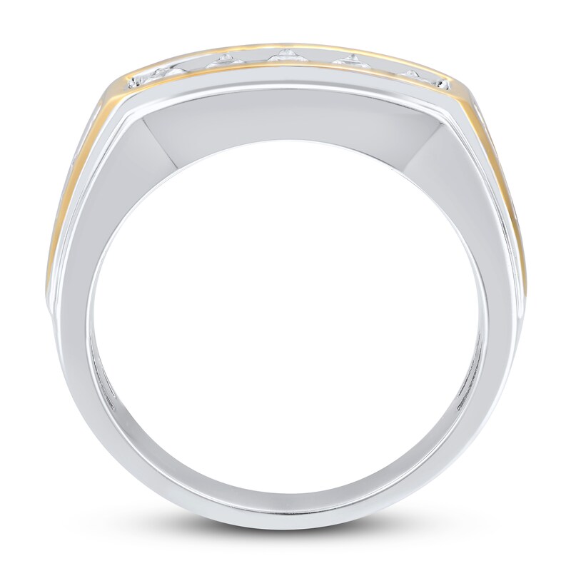 Men's Diamond Ring 1/2 ct tw Round-cut 10K Two-Tone Gold