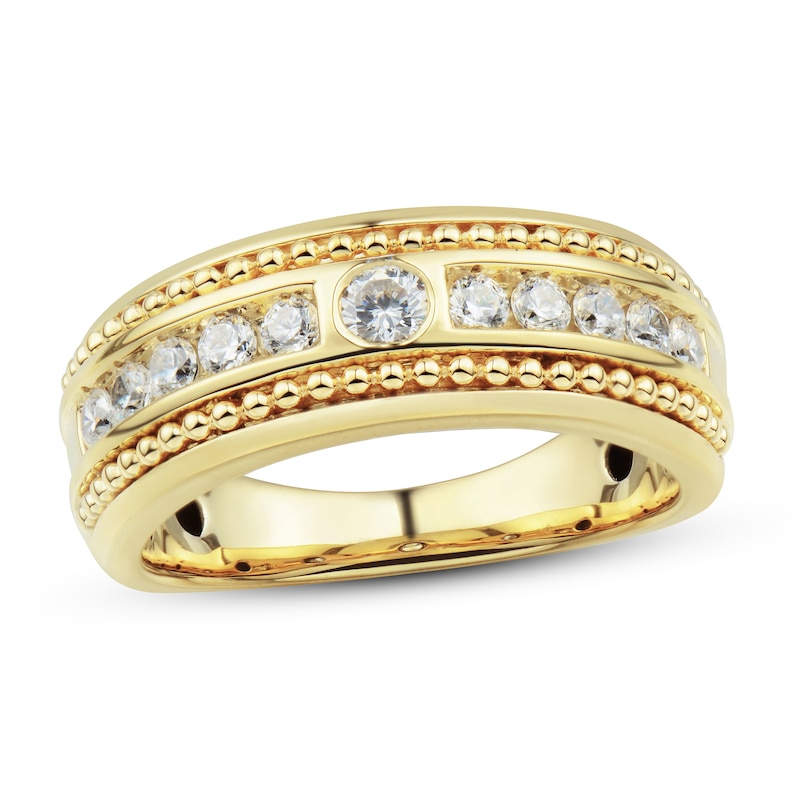 Main Image 1 of Adore Men's Diamond Wedding Band 3/4 ct tw Round-cut 10K Yellow Gold