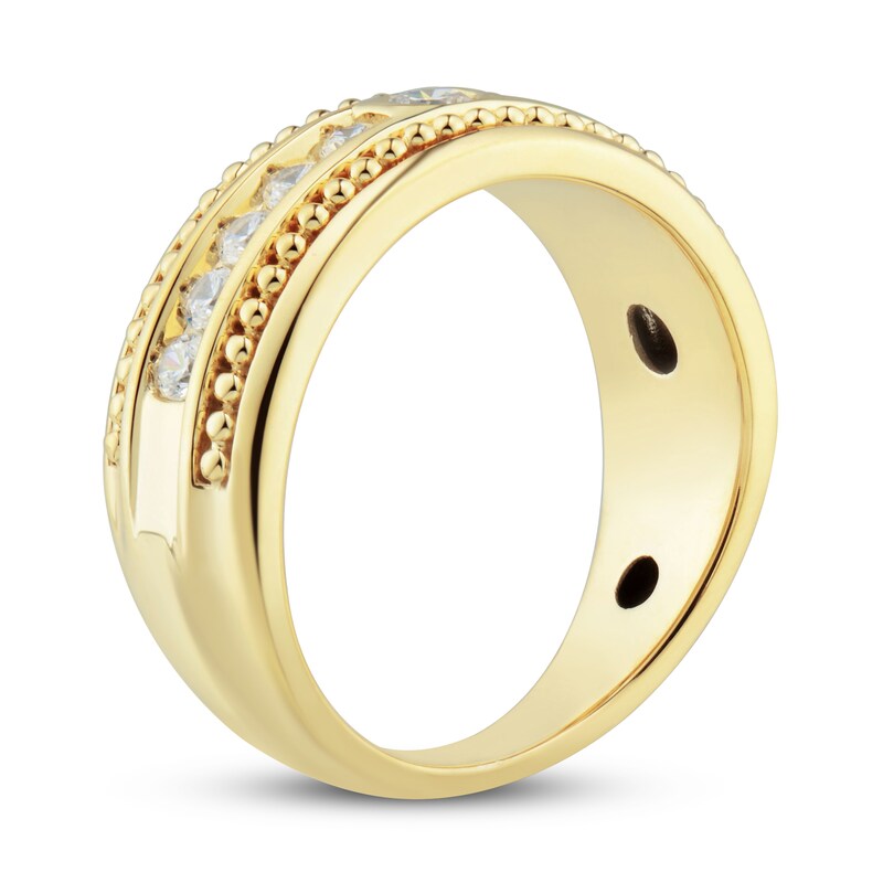 Main Image 2 of Adore Men's Diamond Wedding Band 3/4 ct tw Round-cut 10K Yellow Gold