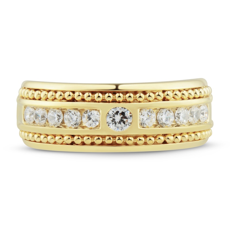 Main Image 3 of Adore Men's Diamond Wedding Band 3/4 ct tw Round-cut 10K Yellow Gold