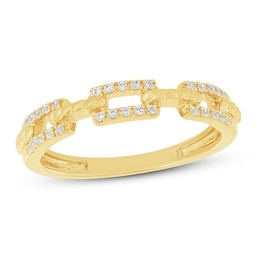 Diamond Stacking Ring 1/8 ct tw Round-cut 10K Yellow Gold