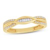 Diamond Stacking Ring 1/6 ct tw Round & Baguette 10K Yellow Gold