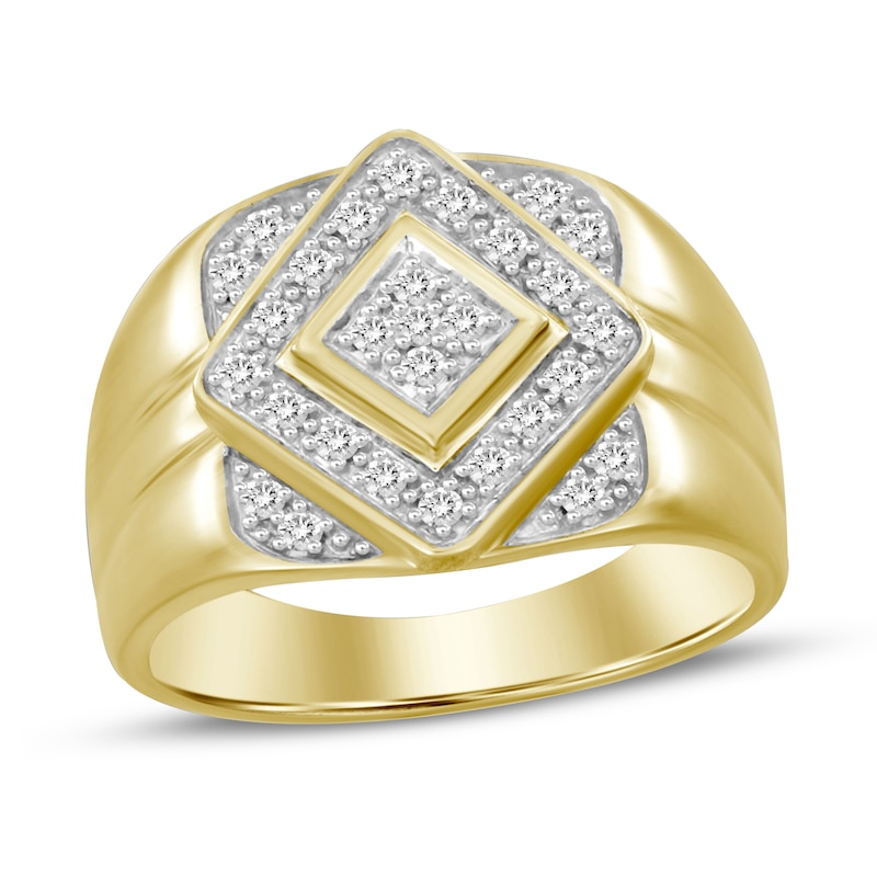 Main Image 1 of Men's Diamond Ring 1/4 ct tw Round-cut 10K Yellow Gold