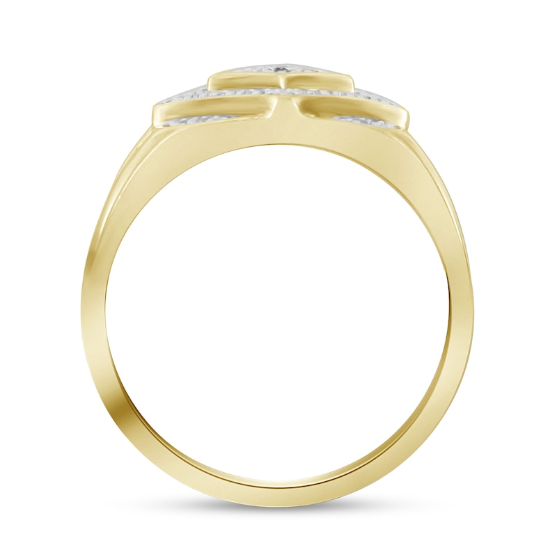 Men's Diamond Ring 1/4 ct tw Round-cut 10K Yellow Gold