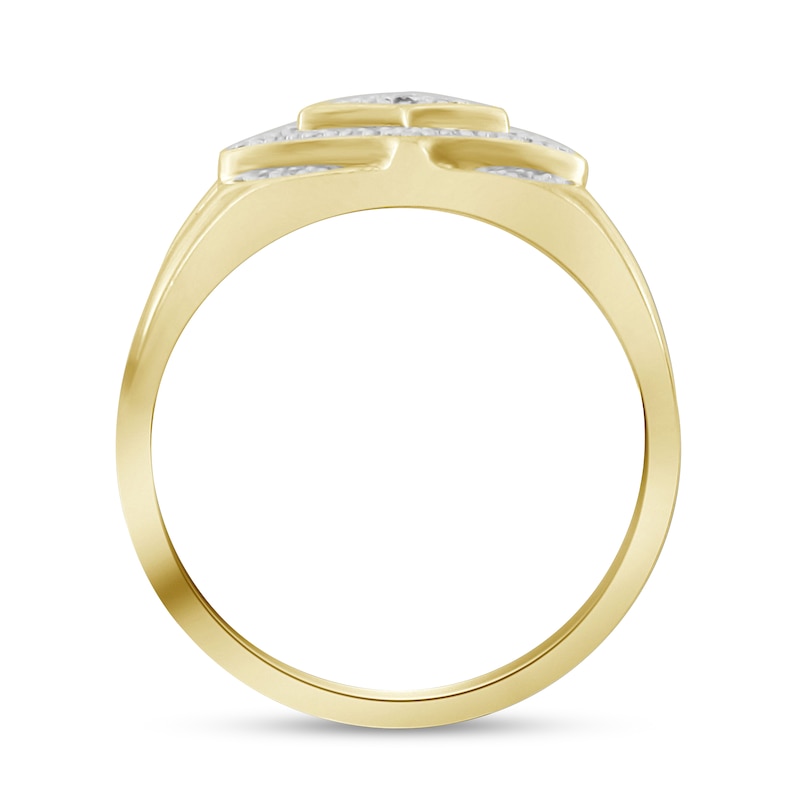 Main Image 2 of Men's Diamond Ring 1/4 ct tw Round-cut 10K Yellow Gold