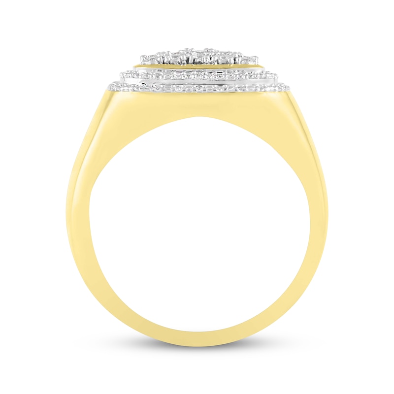 Men's Diamond Square Ring 1/2 ct tw 10K Yellow Gold