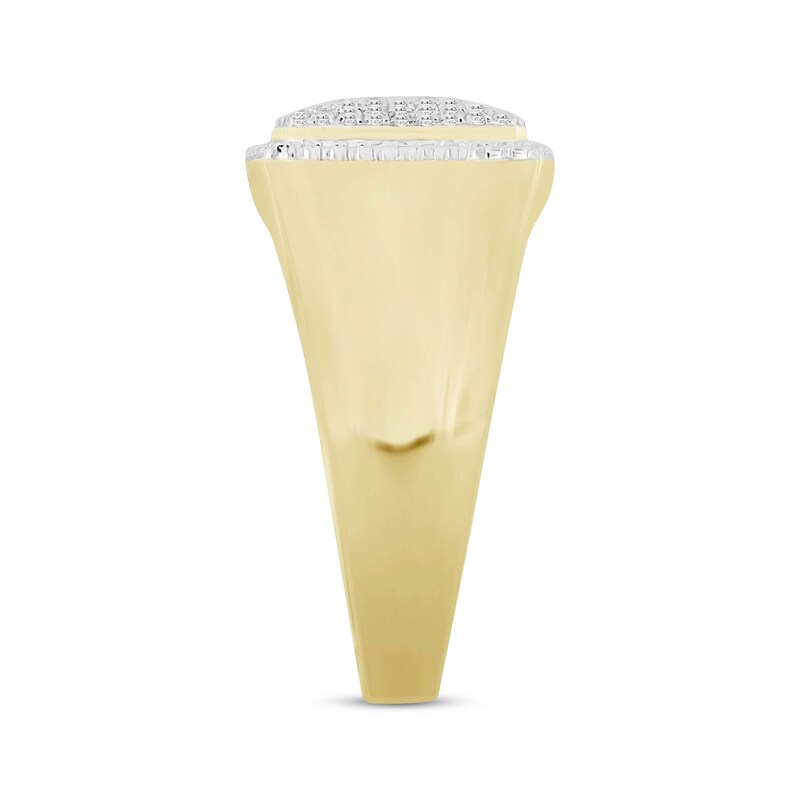 Main Image 3 of Men's Diamond Square Ring 1/4 ct tw 10K Yellow Gold