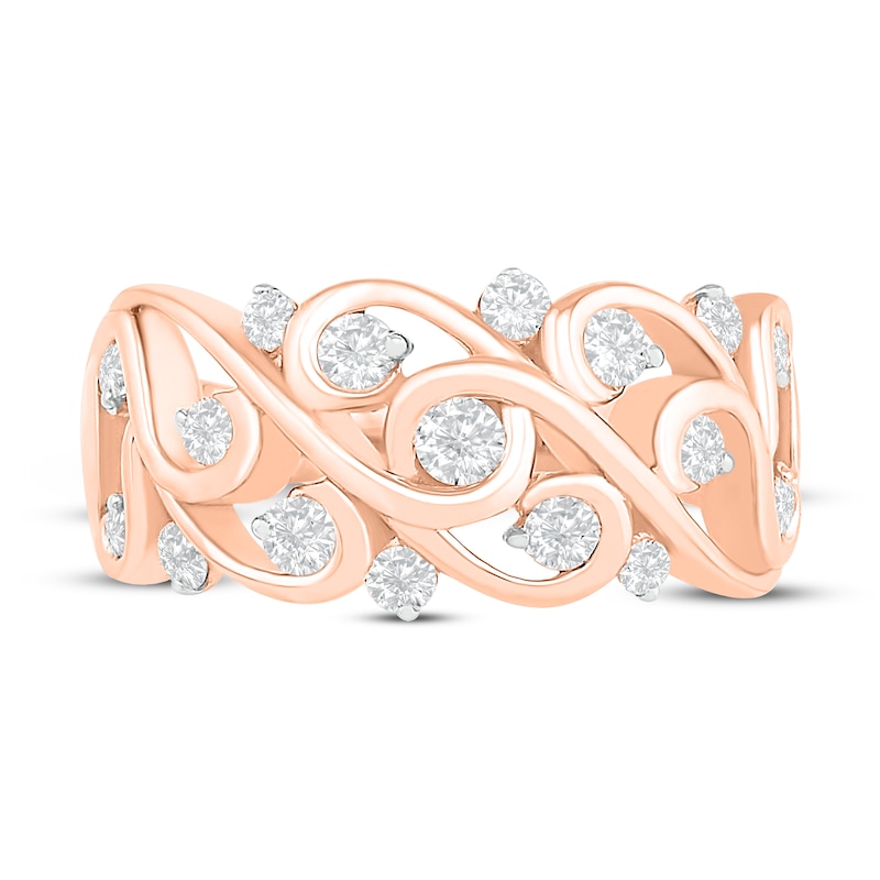 Main Image 2 of Diamond Fashion Ring 1/2 ct tw Round-cut 10K Rose Gold