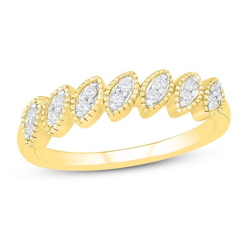 Diamond Stacking Ring 1/10 ct tw Round-cut 10K Yellow Gold