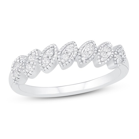 Diamond Stacking Ring 1/10 ct tw Round-cut 10K White Gold