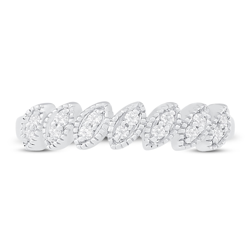 Diamond Stacking Ring 1/10 ct tw Round-cut 10K White Gold