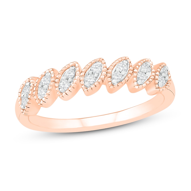 Diamond Stacking Ring 1/10 ct tw Round-cut 10K Rose Gold