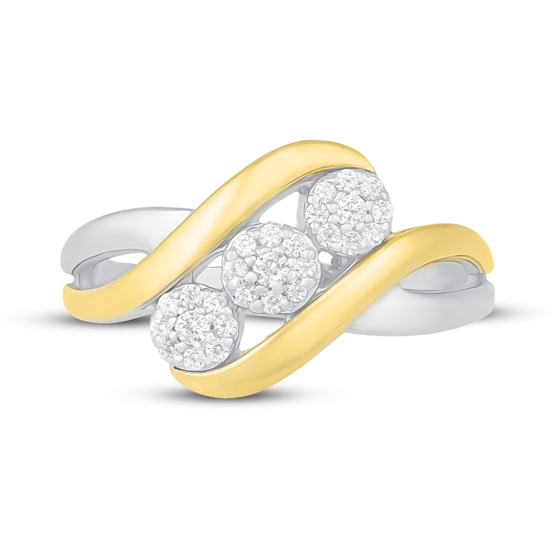Diamond Ring 1/5 ct tw Round-cut Sterling Silver & 10K Yellow Gold