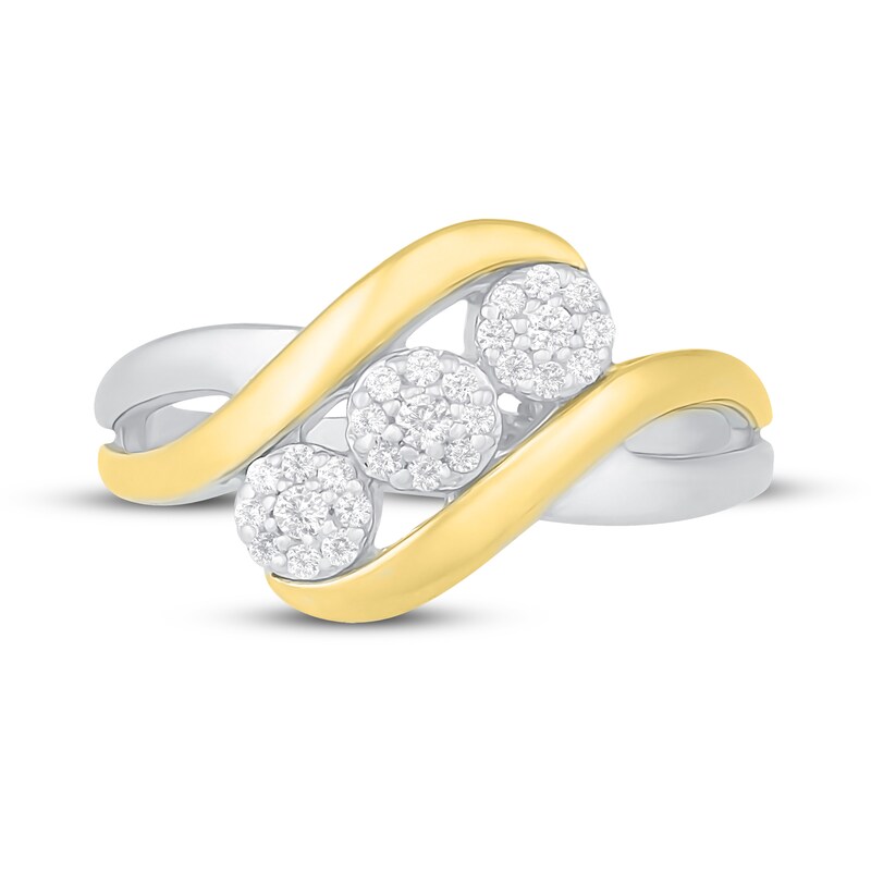 Diamond Ring 1/5 ct tw Round-cut Sterling Silver & 10K Yellow Gold