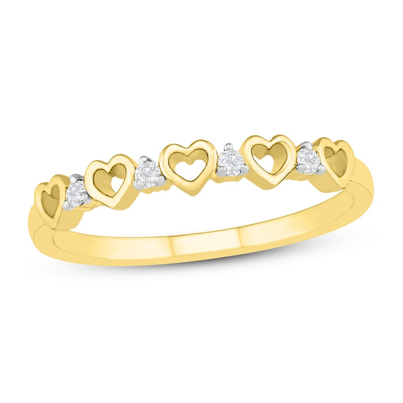 Diamond Stacking Ring 1/20 ct tw Round-cut 10K Yellow Gold | Kay Outlet