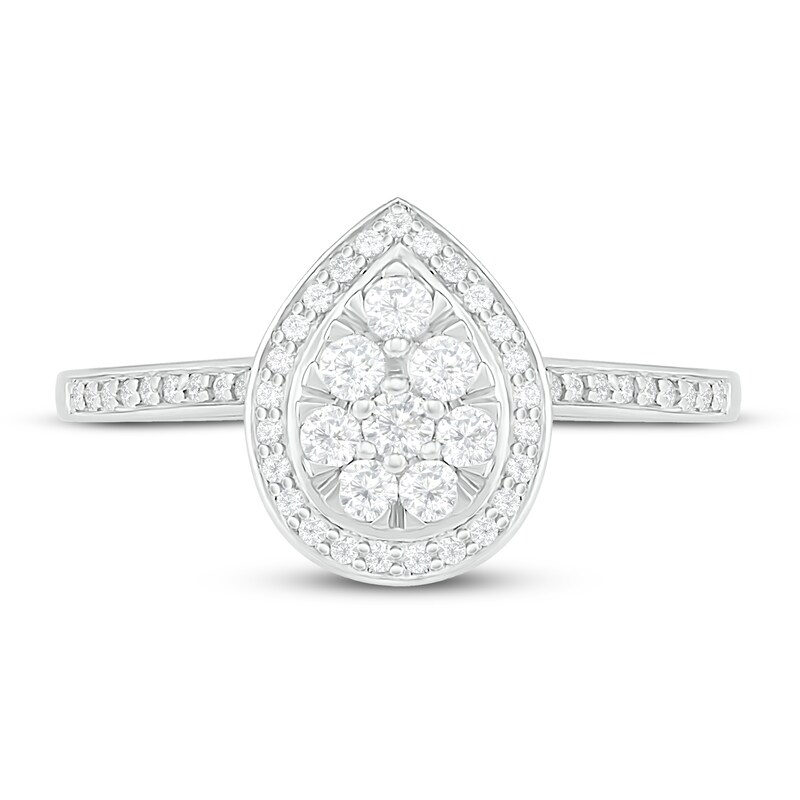 Main Image 2 of Diamond Promise Ring 1/3 ct tw Round-cut 10K White Gold