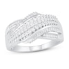 Diamond Ring 1/2 ct tw Round & Baguette Sterling Silver