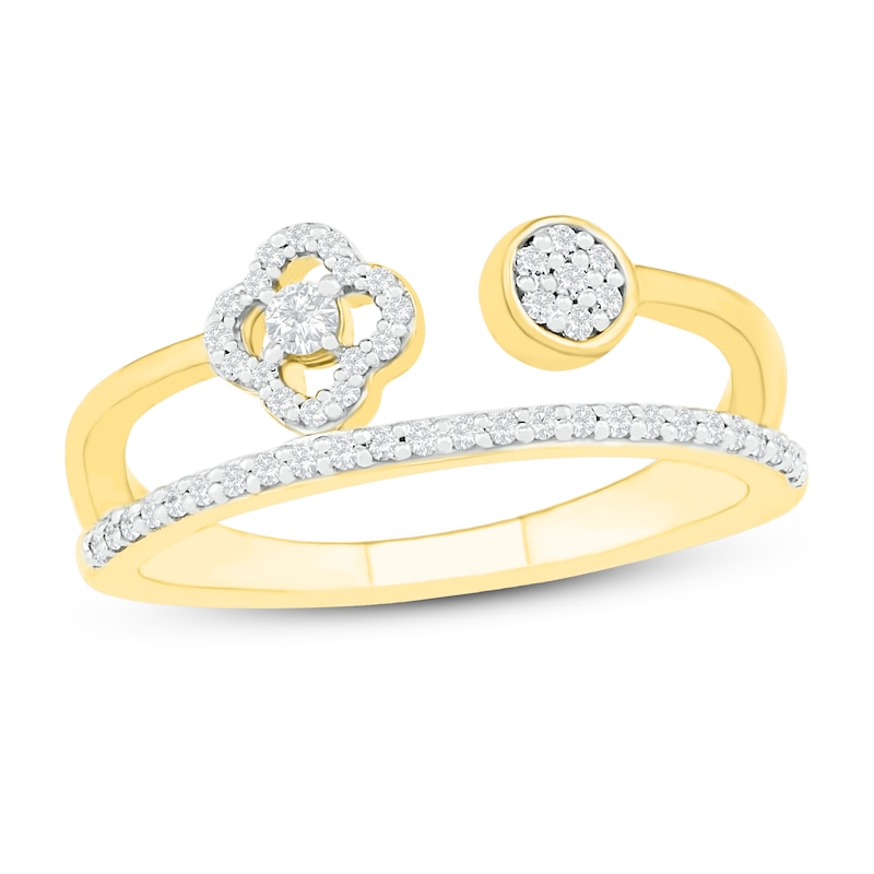 Main Image 1 of Diamond Fashion Ring 1/4 ct tw Round-cut 10K Yellow Gold