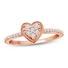 Thumbnail Image 0 of Diamond Heart Promise Ring 1/6 ct tw Round-cut 10K Rose Gold