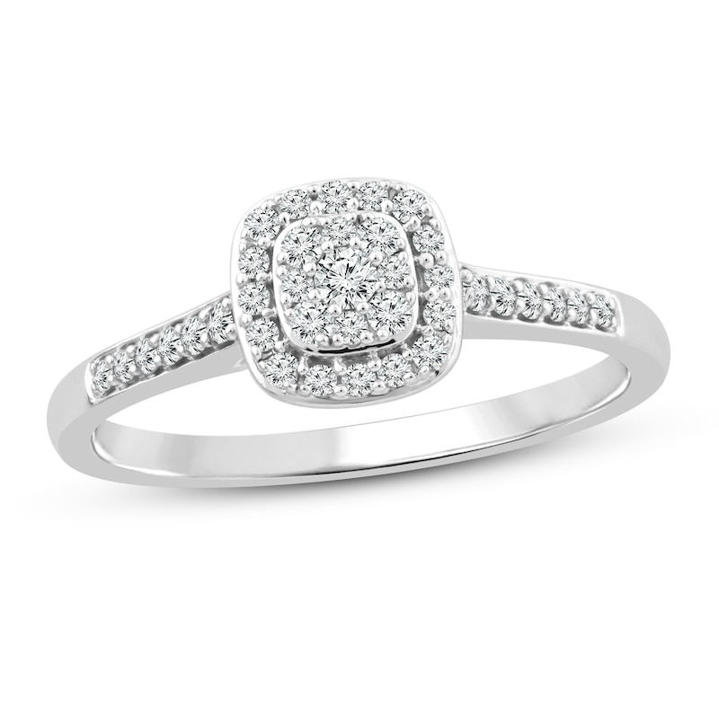 Diamond Promise Ring 1/4 ct tw Round-Cut 10K White Gold