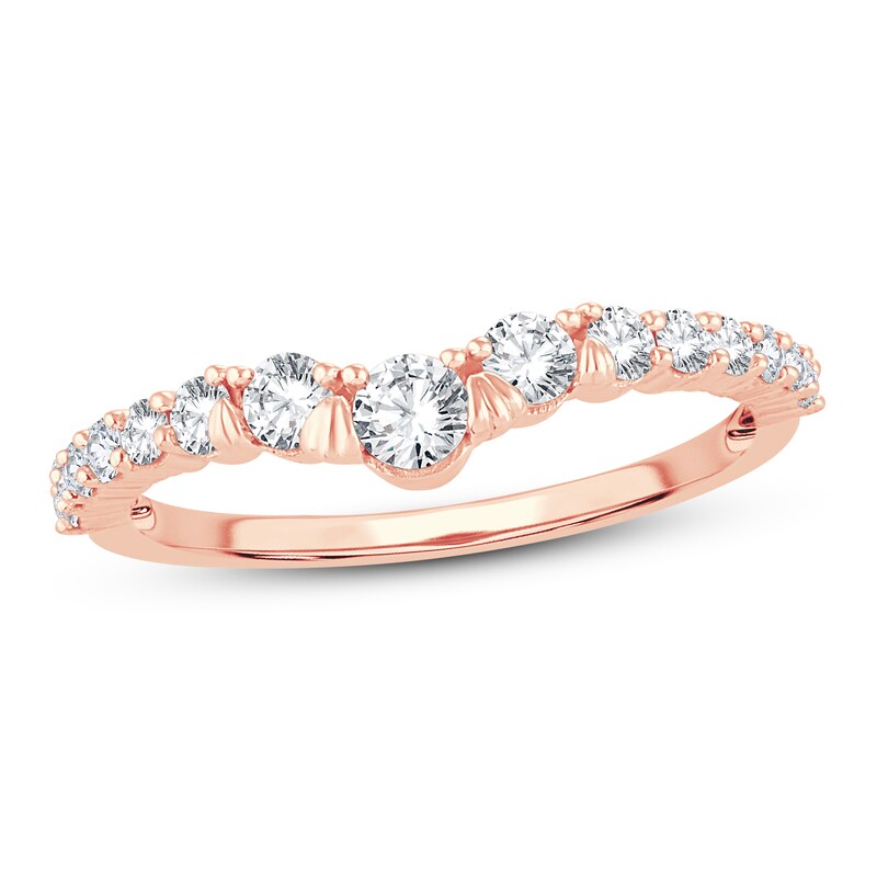 Main Image 1 of Adore Diamond Contour Ring 1/2 ct tw Round-cut 14K Rose Gold