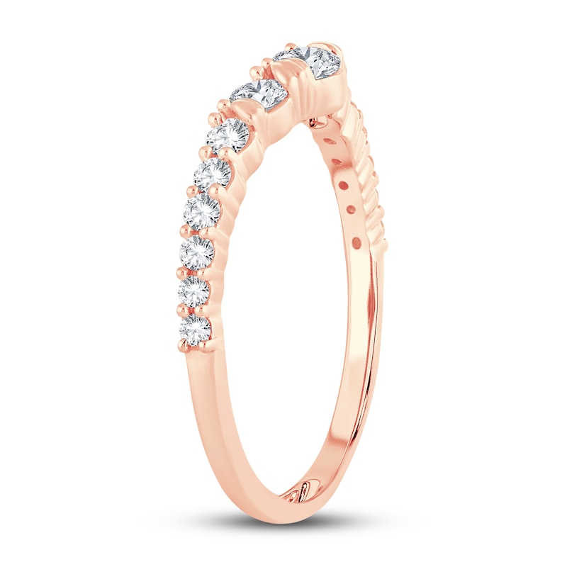 Main Image 2 of Adore Diamond Contour Ring 1/2 ct tw Round-cut 14K Rose Gold