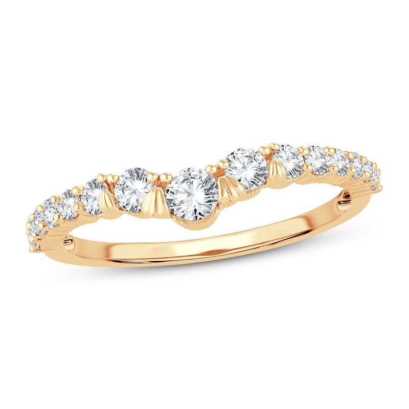 Diamond Contour Ring 1/2 ct tw Round-cut 14K Yellow Gold