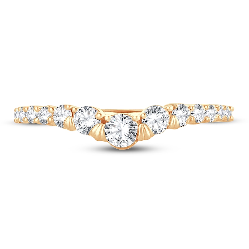 Diamond Contour Ring 1/2 ct tw Round-cut 14K Yellow Gold