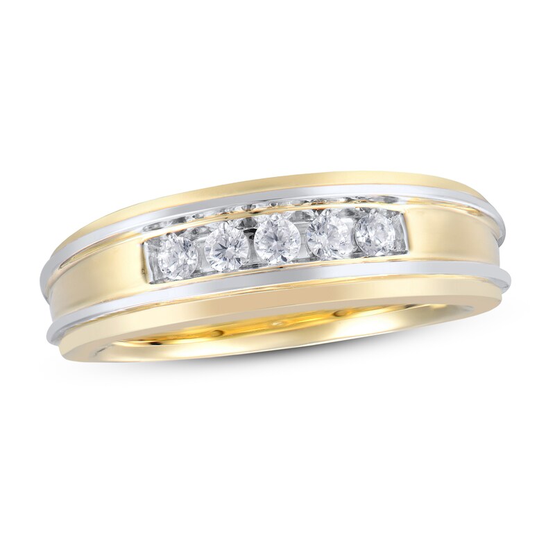 Men's Diamond Ring 1/4 ct tw Round-cut 10K Two-Tone Gold
