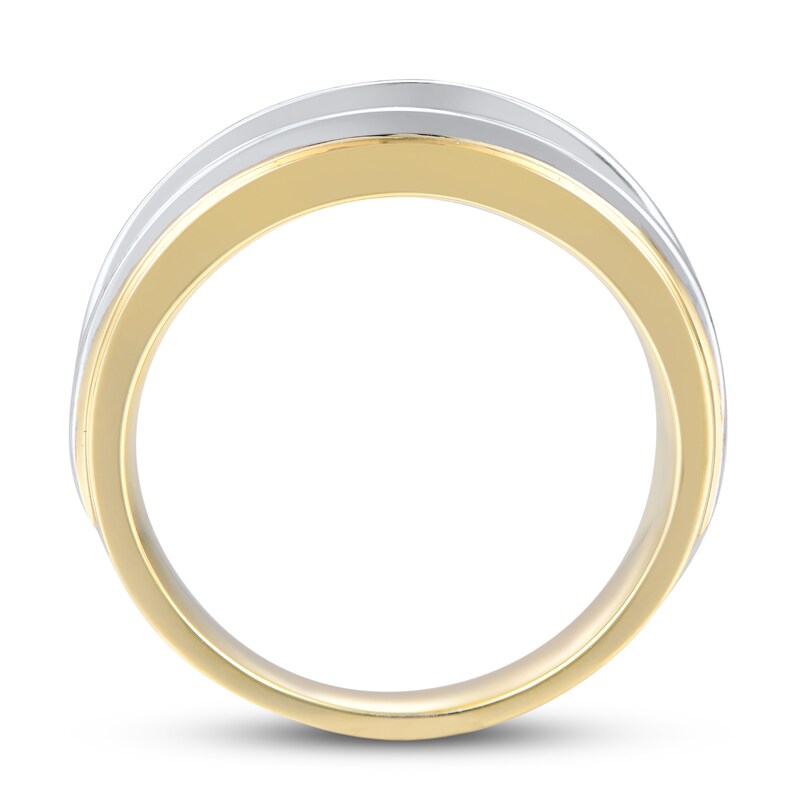 Men's Diamond Ring 1/4 ct tw Round-cut 10K Two-Tone Gold