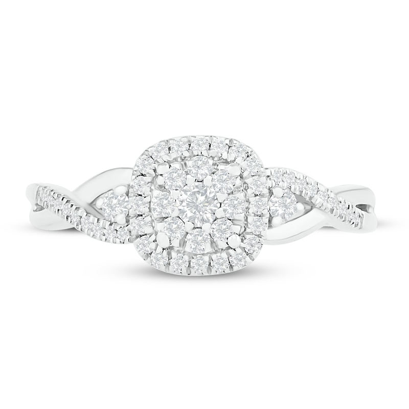 Main Image 2 of Diamond Fashion Ring 1/3 ct tw Round-cut 10K White Gold