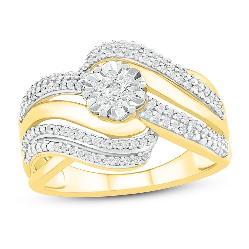 Main Image 1 of Diamond Fashion Ring 1/4 ct tw Round-cut 10K Yellow Gold