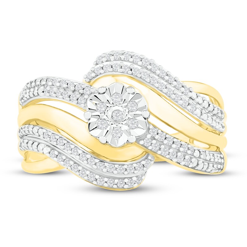 Main Image 2 of Diamond Fashion Ring 1/4 ct tw Round-cut 10K Yellow Gold