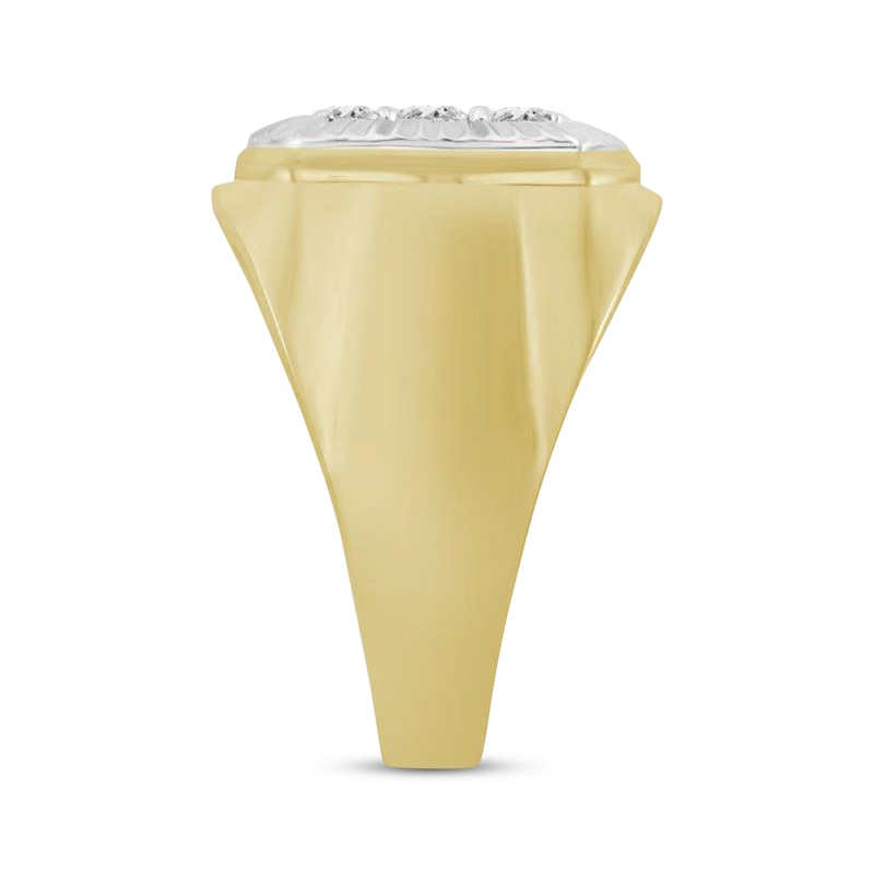 Main Image 2 of Men's Diamond Ring 1/2 ct tw Round-cut 10K Two-Tone Gold