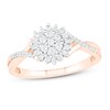 Thumbnail Image 0 of Diamond Promise Ring 1/4 ct tw Round & Baguette 10K Rose Gold