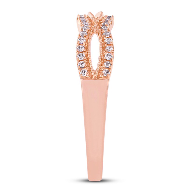Stackable Diamond Ring 1/5 ct tw Round-Cut 10K Rose Gold