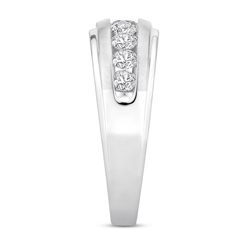 Men's Diamond Ring 1 ct tw Round-cut 10K White Gold