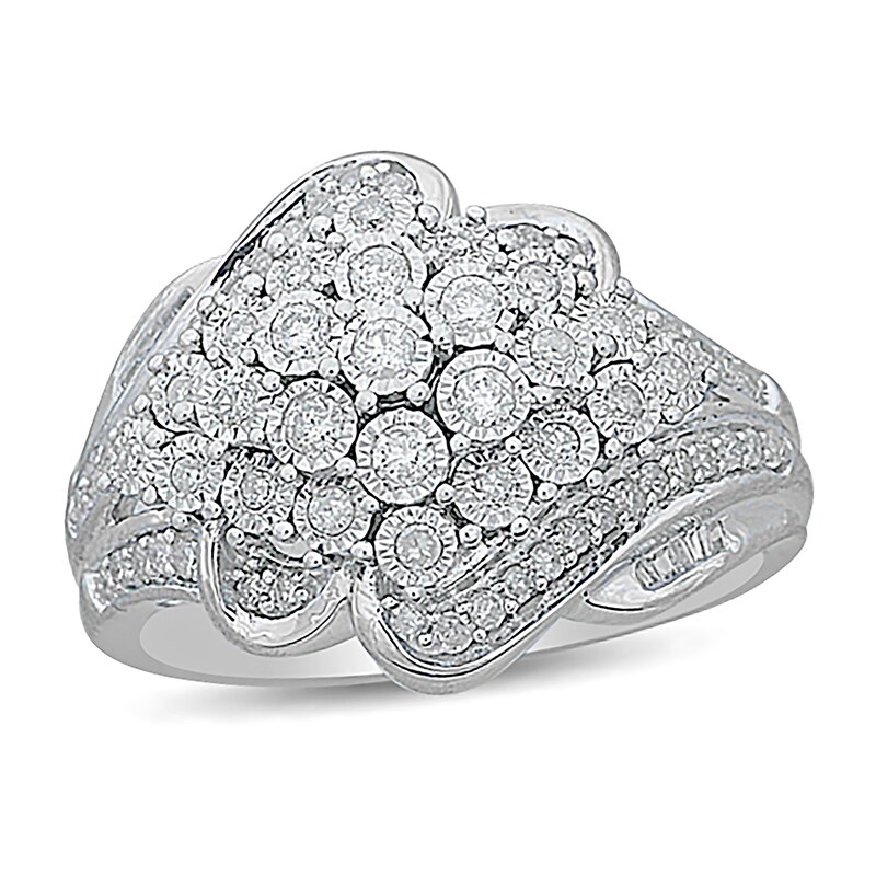 Diamond Ring 1/2 ct tw Round-cut Sterling Silver