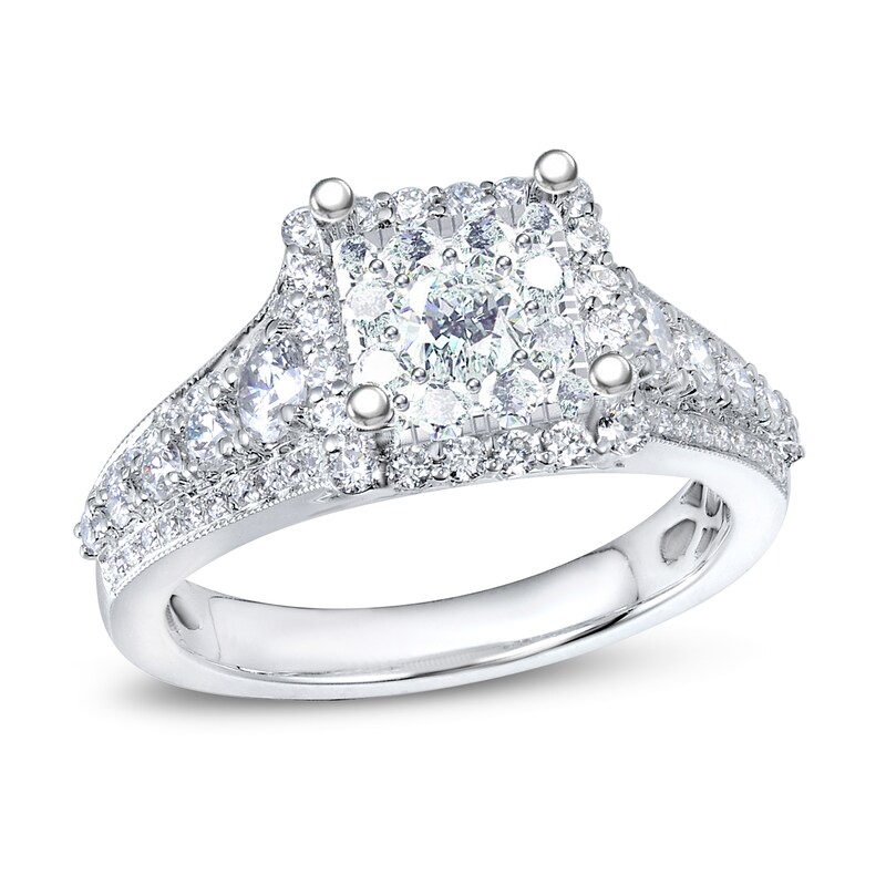 Diamond Engagement Ring 1-1/8 ct tw Round-Cut 14K White Gold