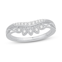 Adore Diamond Contour Band 1/8 ct tw Round-Cut 14K White Gold