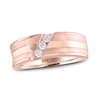 Thumbnail Image 0 of Men's THE LEO Diamond Wedding Band 1/6 ct tw Round-cut 14K Rose Gold