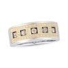 Thumbnail Image 0 of Men's Brown & White Diamond Ring 1/2 ct tw Round-cut 10K Two-Tone Gold