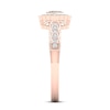 Diamond Ring 1/3 ct tw Round & Princess 10K Rose Gold