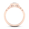 Diamond Ring 1/3 ct tw Round & Princess 10K Rose Gold