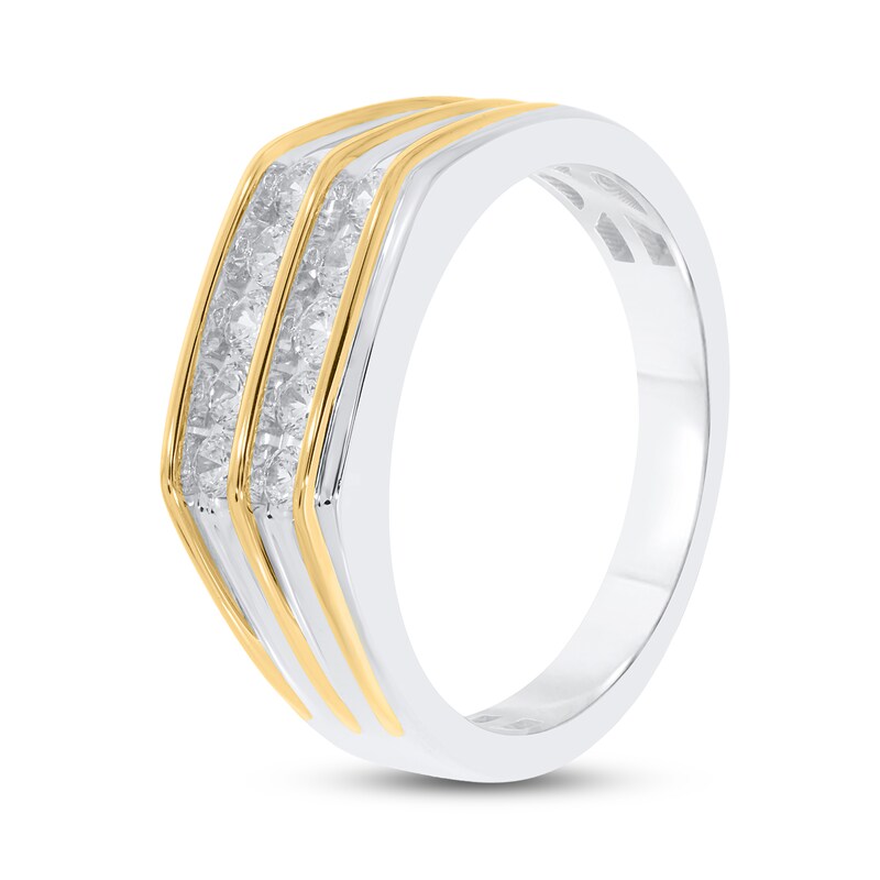 Men's Diamond Wedding Band 1/2 ct tw Round-cut 10K Two-Tone Gold