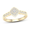 Diamond Ring 1/3 ct tw Princess & Round-Cut 10K Yellow Gold